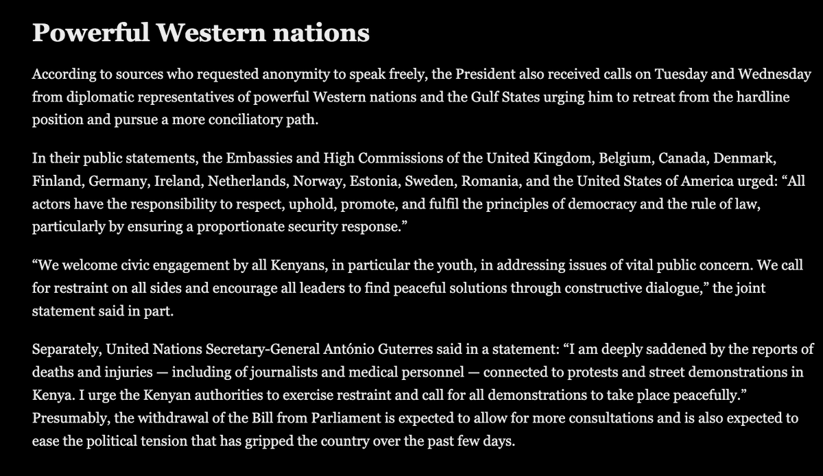 "the President also received calls on Tuesday and Wednesday from diplomatic representatives of powerful Western nations and the Gulf States urging him to retreat from the hardline position and pursue a more conciliatory path"
nation.africa/kenya/news/ins…