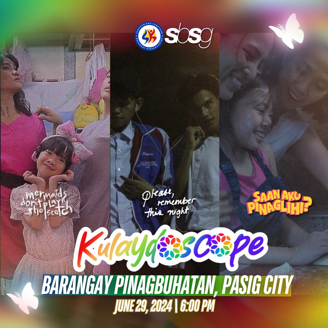 sbsgpictures's tweet photo. SBSG GOES TO PASIG CITY 🦋🌈

"please, remember this night", "mermaids don't play hopscotch", and "Saan Ako Pinaglihi?" goes to KULAYDOSCOPE: Queer Premier, an event brought by Sanggunian Kabataan of Baranggay Pinagbuhatan! 🏳️‍🌈✨️

#SBSGPictures https://t.co/GUAVDh9BRg
