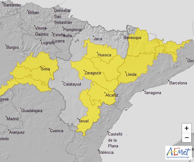 112Aragon's tweet image. 🟡⛈️Aviso nivel amarillo por lluvias y tormentas para mañana día 30 en #Huesca centro, Huesca sur, #Gúdar y #Maestrazgo, Bajo Aragón y ribera del Ebro entre las 14:00 h. y las 23:59 h.

@AEMET_Aragon