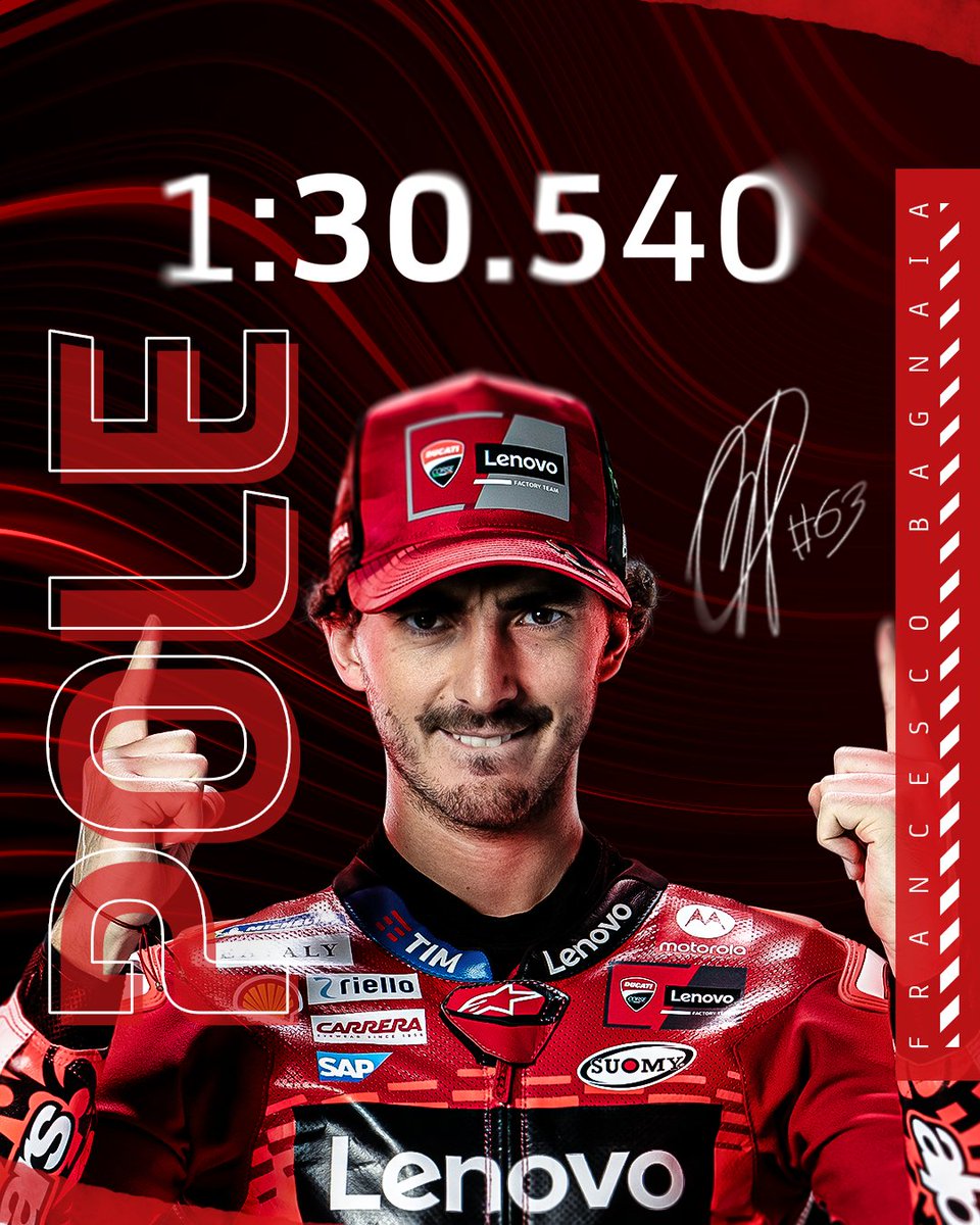 The World Champ delivers! 😎

<a href="/PeccoBagnaia/">Pecco Bagnaia</a> takes his first pole position of the season after smashing Assen’s all-time lap record! 🔥

#DutchGP 🇳🇱