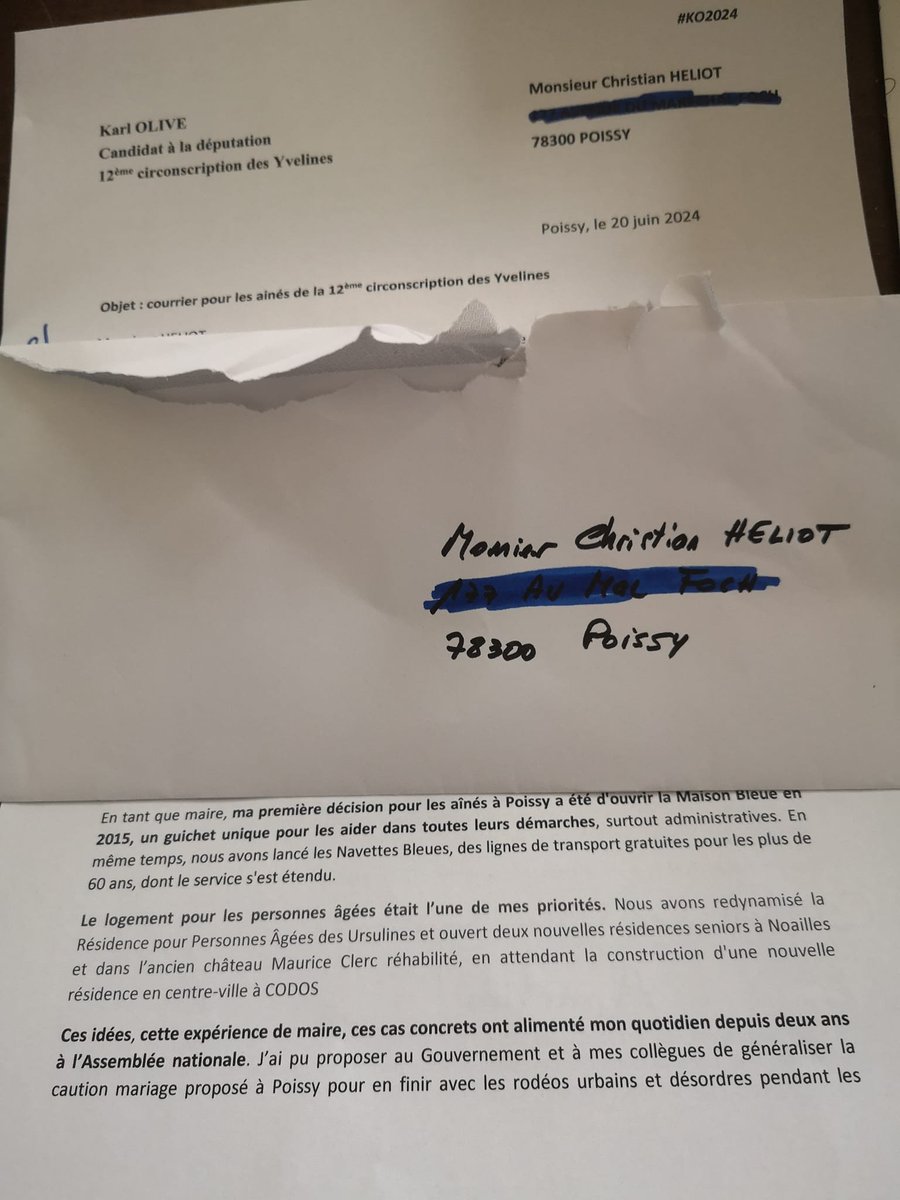 ArmelleHaya's tweet photo. #Yvelines #Poissy Reçu ce matin dans la boîte aux lettres. Le devoir de réserve des équipes de l'ex député @KARLOLIVE n'est pas respecté 😡
@Interieur_Gouv @Prefet78 https://t.co/b3Y9cS4dPI