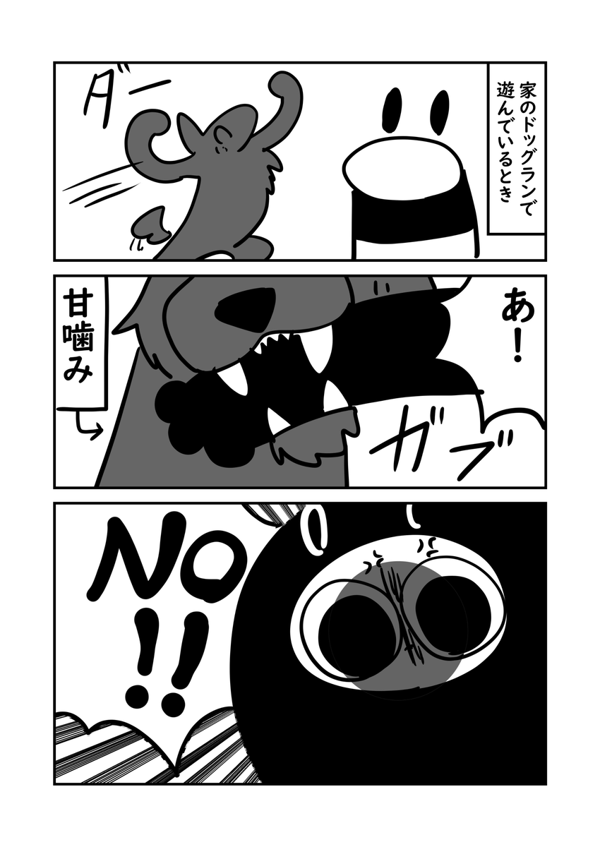 母と愛犬 調子に乗りすぎる犬 1/3