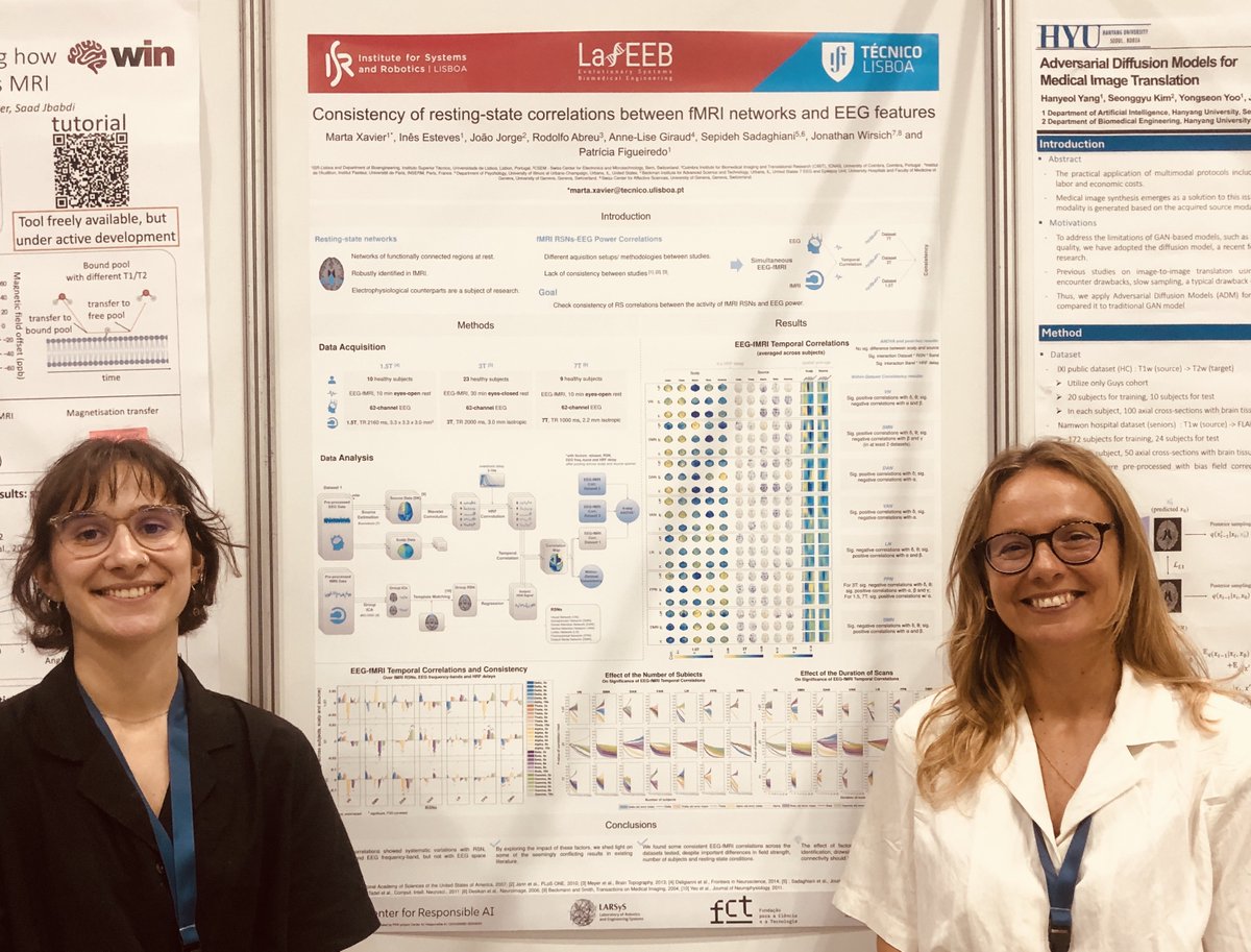 Patrícia Figueiredo (@patricia_mpfig) on Twitter photo Very happy to have participated with Marta Xavier @laseeb <a href="/DBioengineering/">Dep_Bioengineering@Tecnico</a>  in #OHBM2024 in Seoul, presenting our work on EEG-fMRI with <a href="/jwirsich/">Jonathan Wirsich</a> <a href="/CONNECTlab_UIUC/">Sepideh Sadaghiani</a> Very happy to have participated with Marta Xavier @laseeb <a href="/DBioengineering/">Dep_Bioengineering@Tecnico</a>  in #OHBM2024 in Seoul, presenting our work on EEG-fMRI with <a href="/jwirsich/">Jonathan Wirsich</a> <a href="/CONNECTlab_UIUC/">Sepideh Sadaghiani</a>