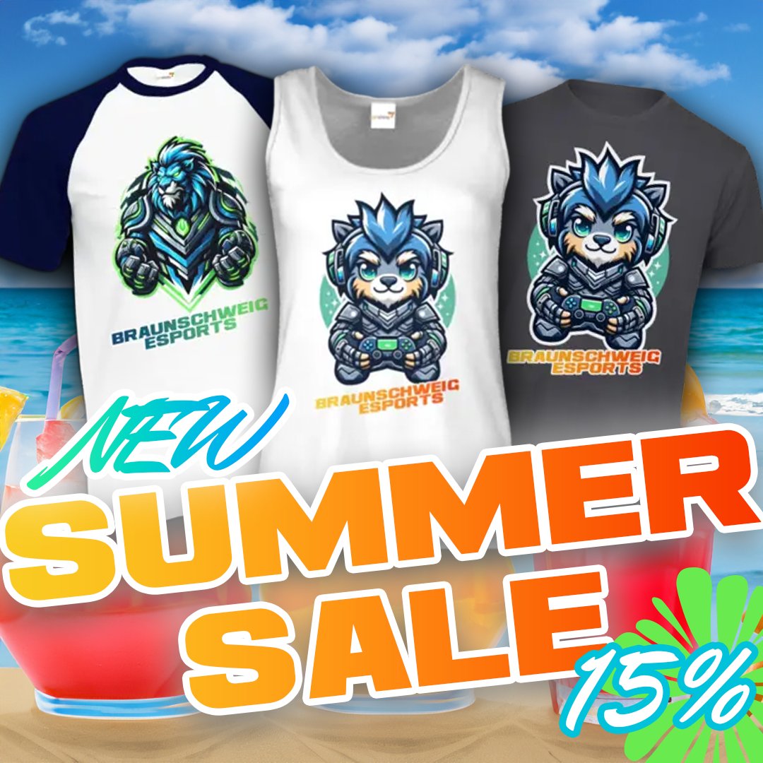 🌞🏷️ Summer-Sale bei GetShirts! 🏷️🌞

Erhaltet jetzt 15% Rabatt auf unser gesamtes Sortiment inklusive zwei neuer Motive! 🎉👕

Von jedem Kauf profitiert unser Verein finanziell! 💙💛

📲 Jetzt zuschlagen: shop.braunschweig-esports.de

#SummerSale #braunschweig #esports
