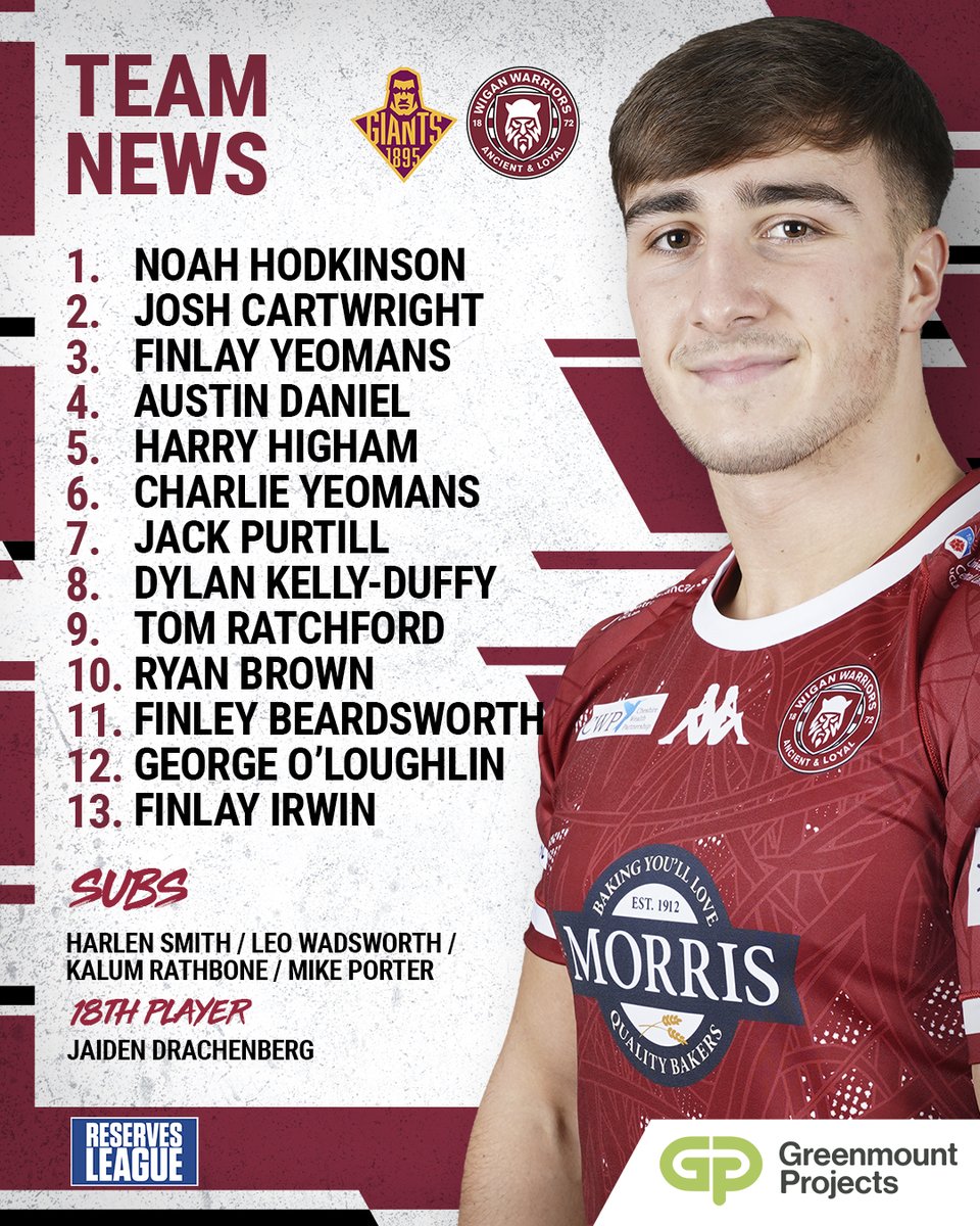 📋 𝗧𝗘𝗔𝗠 𝗡𝗘𝗪𝗦

Our Reserves side to face Huddersfield Giants! 

#WWRL