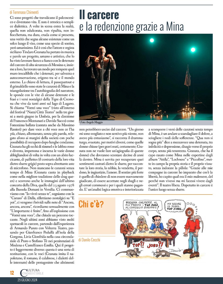TommasoChimenti's tweet photo. La recensione di Vorrei una voce di Tindaro Granata, Narni Città Teatro @ComuneNarni #tommasochimenti su #culturacommestibile #carcere #mina https://t.co/xChjyyDnKu