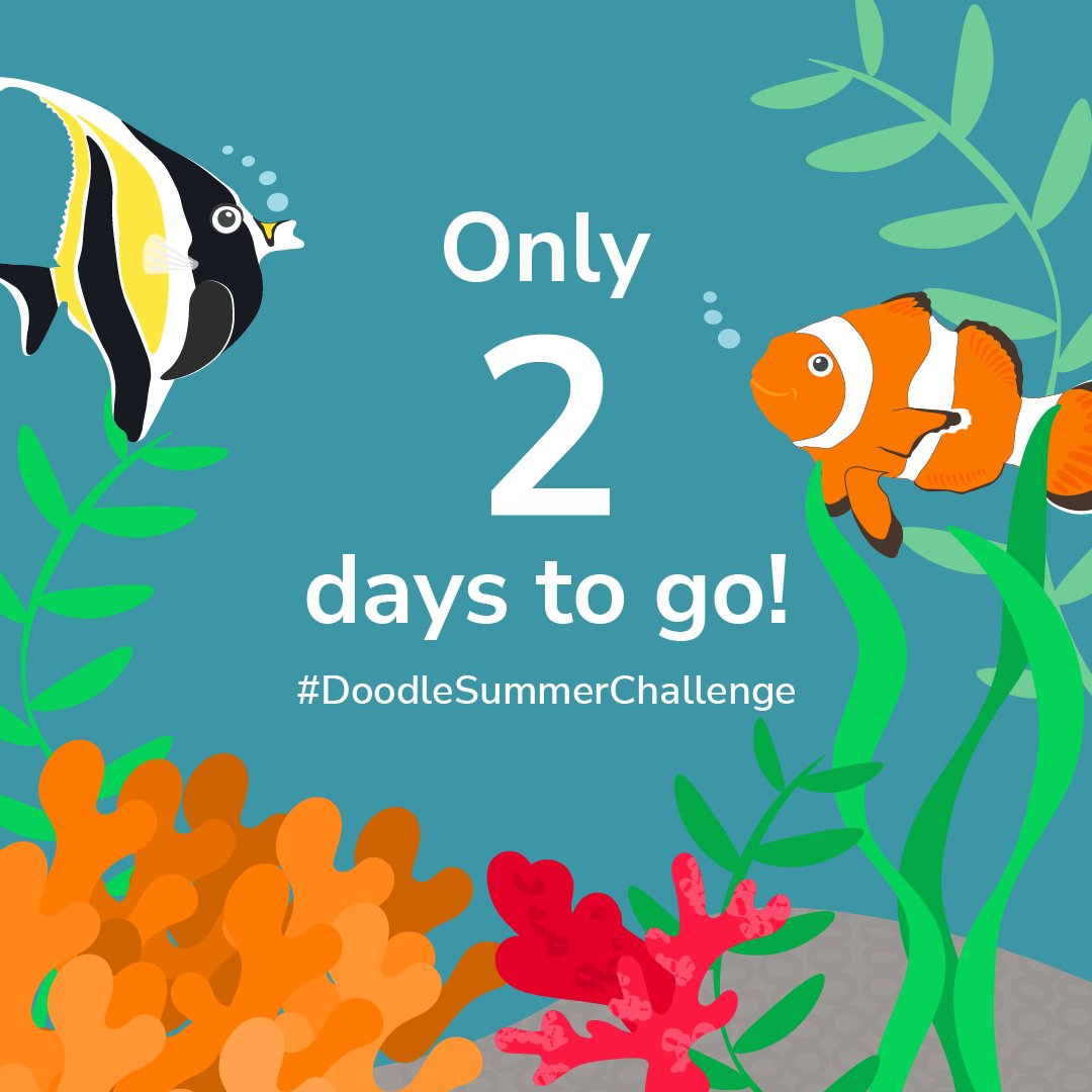 Only 2 more days to go until the #DoodleSummerChallenge! 🪼 

Earn exclusive rewards + top up your child’s knowledge by joining the adventure 🪸 

Registration opens on July 1st – check back then for full details on how to take part! 🐳