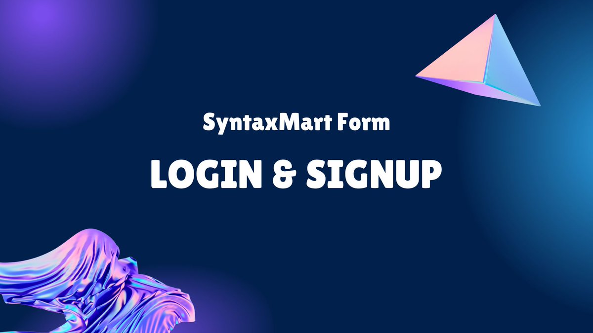 SyntaxMart's tweet image. top 10 modern login &amp;amp; signup form in HTML, CSS &amp;amp; javascript #HTMLForms #CSSStyling #JavaScriptValidation #FreeTemplates #WebDevelopment #FrontEndDesign #LoginForms #RegistrationForms #SourceCode #WebDesignTutorial
please check all the projects syntaxmart.com/top-10-free-lo…