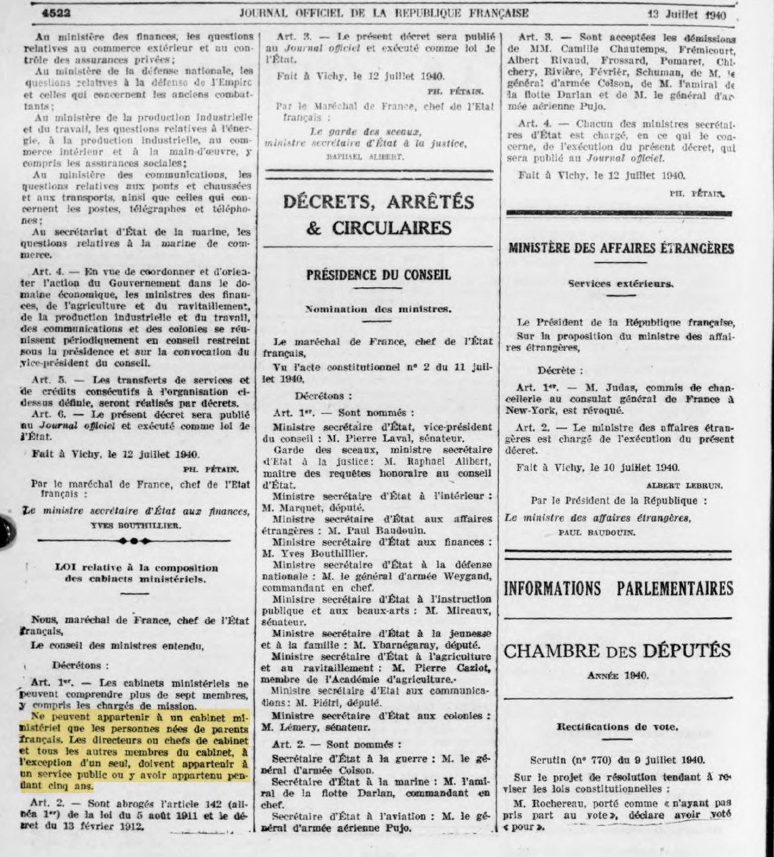 pascalriche.bsky.social 🔆 (@pascalriche) on Twitter photo « Art. 1. - (…) Ne peuvent appartenir à un cabinet mi-ministériel que les personnes nées de parents français. »
Décret-loi du 12 Juillet 1940.
On a essayé en fait…
Via <a href="/laurencedecock/">laurence De Cock</a> « Art. 1. - (…) Ne peuvent appartenir à un cabinet mi-ministériel que les personnes nées de parents français. »
Décret-loi du 12 Juillet 1940.
On a essayé en fait…
Via <a href="/laurencedecock/">laurence De Cock</a>