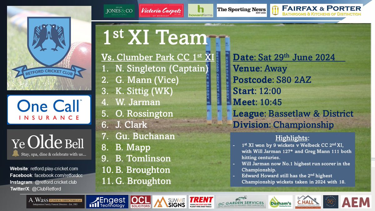 Retford Cricket Club tweet media
