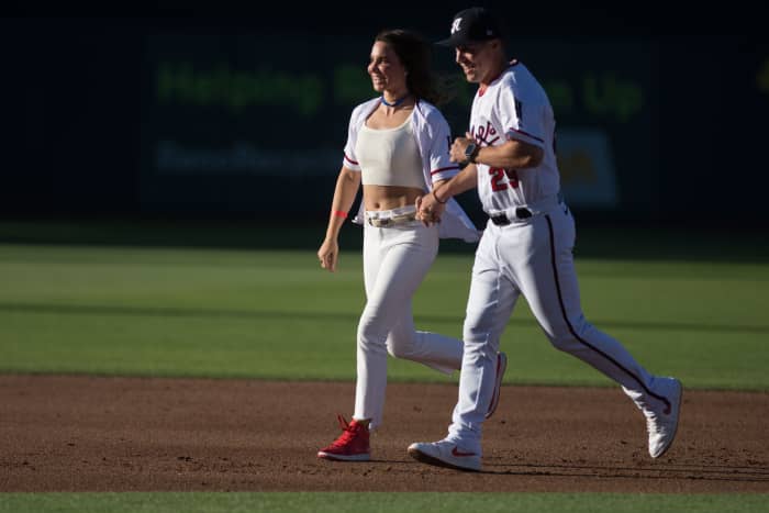 MiLB's tweet photo. “If you have a chance to help someone, do it.”

The Aces recognized manager Blake Lalli on Friday after he made a life-saving kidney donation to his girlfriend earlier this year: https://t.co/YalGv8ho8c https://t.co/pMjwbkdjyX