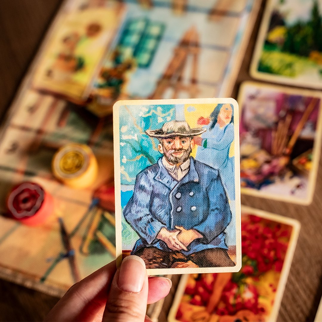 iMandooGames's tweet photo. At #TheYellowHouse where Van Gogh invited Gauguin, Players aim to empty their hands by playing cards to make claims or discard cards to strengthen arguments. New &amp; unique trick-taking by #Geonil. Meet this t Spiel’24
#mandoogames #EduValis #spiel24  #bgg #j2s #instaplay https://t.co/uAmFKir5gh