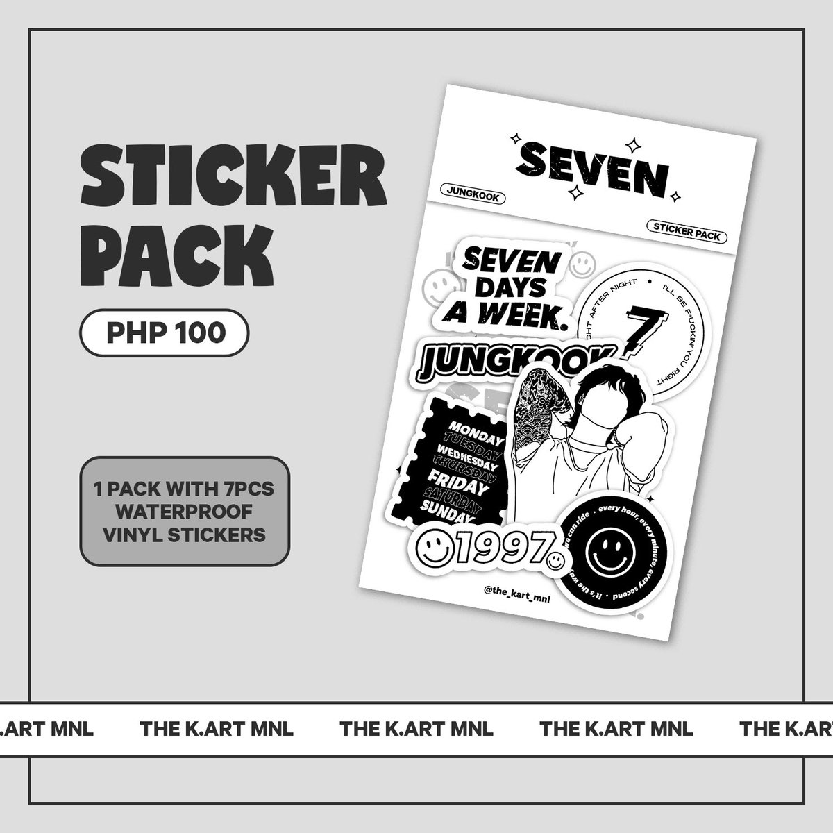 the_kart_mnl's tweet photo. STICKER PACK — crowd's current favorite item ⭐️

Get these high quality stickers for only ₱100 per pack!

📍https://t.co/lbk5VNFLSd 

#TheKartMNL
#KPOP #GOT7 #YUGYEOM #BTS #V #JUNGKOOK #Stickers https://t.co/eYJuLmPzgQ