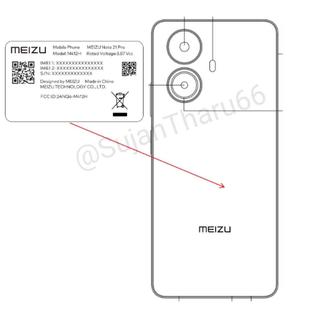 SujanTharu66's tweet photo. Exclusive ✴️ 
Meizu Note 21 pro 4G  spotted on FCC Certification model no M412H
🍭Android 14
📶4G network 
📏168.5*76.6*8.35mm
📷Dual Camera 
🔋5000 mah battery 
🛜WiFi 2.4/5ghz
-Bluetooth (BR+EDR+BLE)
💳NFC 
#meizuNote21pro https://t.co/r1PPH5c2eF