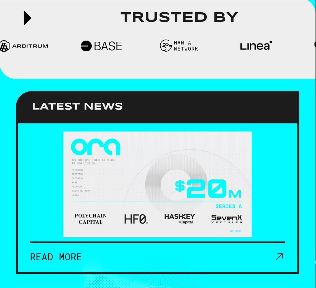 MeGus_Blee's tweet image. Săn airdrop ORA Protocol gọi vốn $20M 
ora.io/app/tasks
• Kết nối ví
• Kết nối X (nhận 10 point)
• Code:  X6JLSL (nhận 5 point)
• Kiếm ref (mỗi ref dc 1 point)
#ORA
#ORAprotocol
#codeORA
#ORA_code