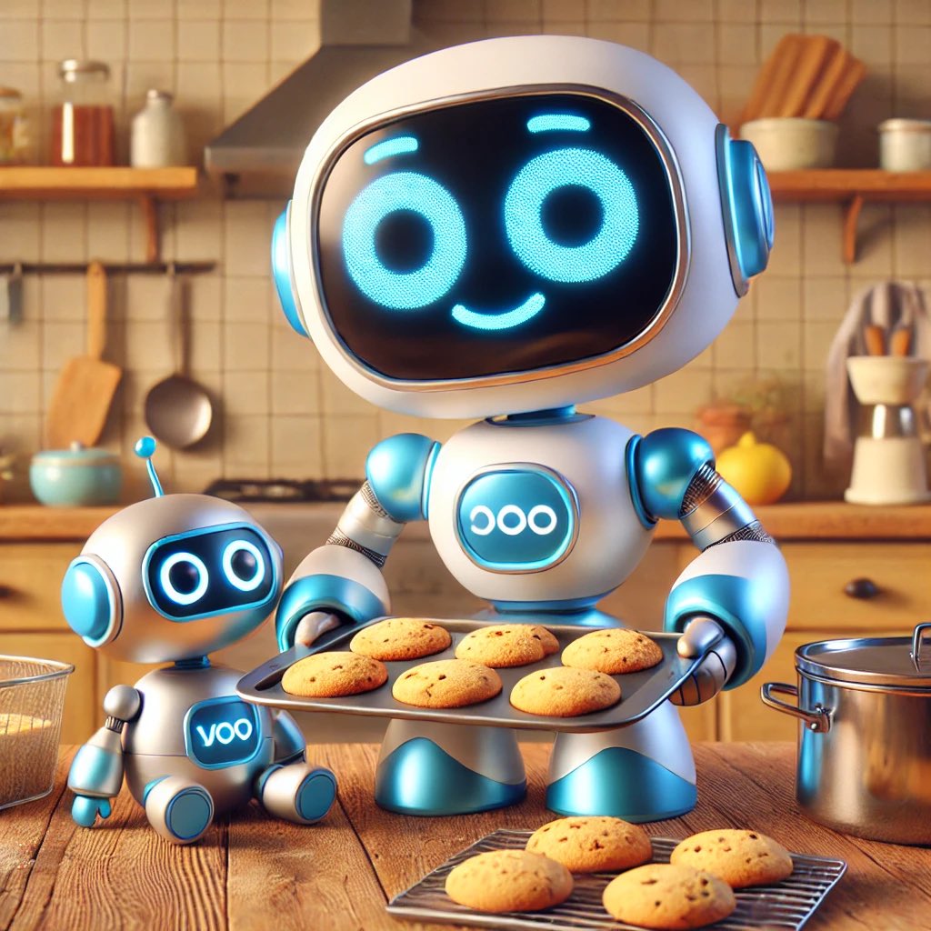 CHATboxd's tweet image. Baking up some fun with Chatboxd! 🍪🤖 There's nothing like the joy of fresh cookies straight from the oven. What's your favorite baking memory? #Chatboxd #BakingFun #RobotChef #YummyCookies