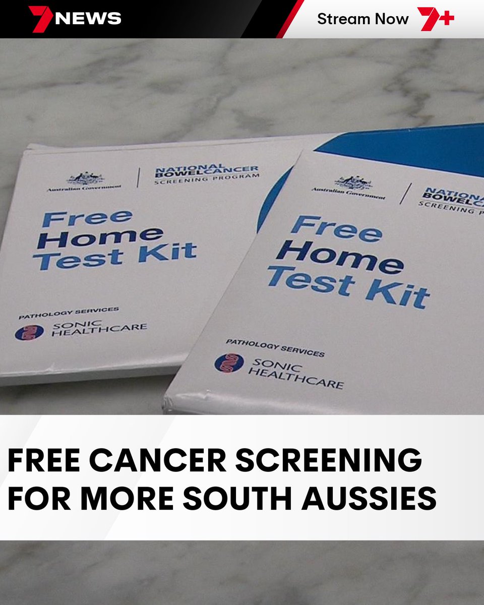 Thousands more South Australians will soon become eligible for a free test to diagnose one of the nation's most deadly cancers. From Monday, the bowel cancer screening age will be lowered by five years from 50 to 45. #7NEWS