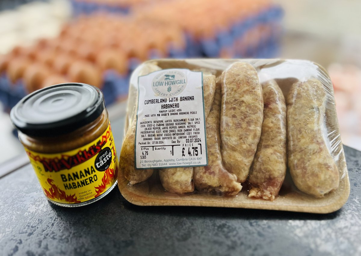 Low Howgill (@lowhowgill) on Twitter photo It’s your last chance to get our Cumberland & Wild Garlic sausages today & our Cumberland & <a href="/MrVikkis/">Mr Vikki's</a> Banana Habanero before we move on to two new sausages of the month for July.
Available from the fresh meat counter in our Appleby shop & from our <a href="/banksiemagic/">Sean Banks</a> at @KeswickMarket It’s your last chance to get our Cumberland & Wild Garlic sausages today & our Cumberland & <a href="/MrVikkis/">Mr Vikki's</a> Banana Habanero before we move on to two new sausages of the month for July.
Available from the fresh meat counter in our Appleby shop & from our <a href="/banksiemagic/">Sean Banks</a> at @KeswickMarket