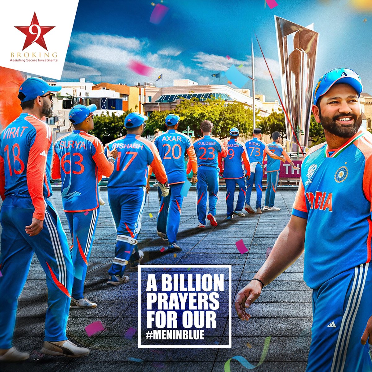 9starbroking's tweet photo. Go Team India 🇮🇳 Your superb performance in every match has been a joy to watch. Best of luck for the final against South Africa. #WorldCupFinal #INDvsSAFinal 

Image credits: BCCI https://t.co/fKdhJQUCvq