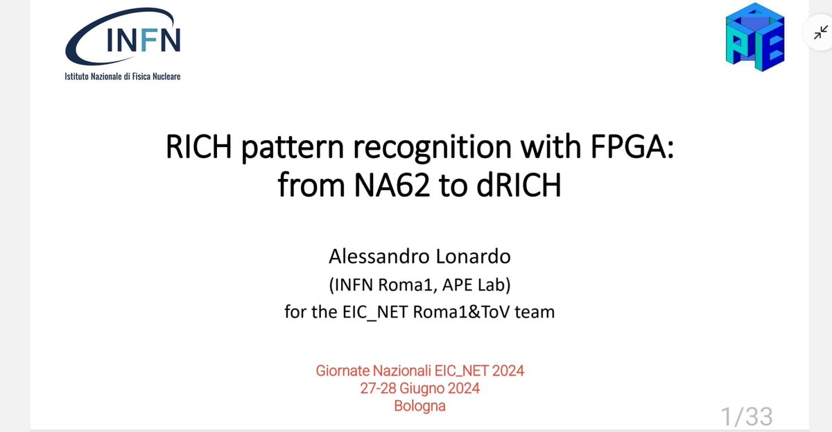 APELab_INFN's tweet photo. APELab #INFN at the #EIC Italian Meeting in the prestigious #AccademiaDelleScienze (Bologna) with Alessandro Lonardo and Roberto Ammendola, delivering very profitable talks on #detectors and #AI -based #Streaming #ReadOut
#ElectronIonCollider @BrookhavenLab
#FAIR #Brainstain https://t.co/nIHeVZrrby