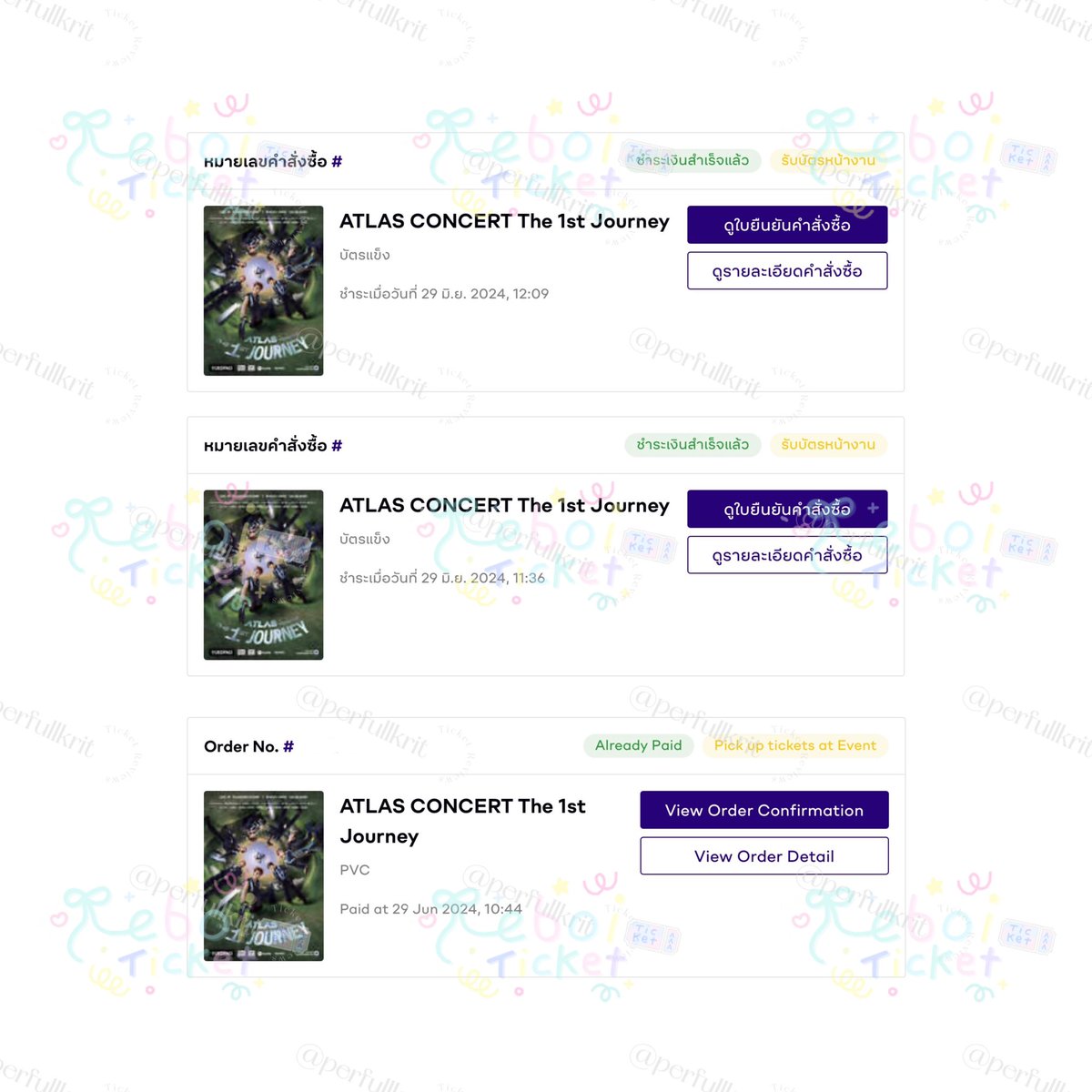 eboiticket's tweet photo. ✳︎ (ticket review) — #eboiticket
กดบัตร #ATLASconcertThe1stJourney
ได้มาทั้งหมด 3 ใบ 🎫💘
♡ โซน BA แถว F 1 ใบ
♡ โซน C1 แถว A 1 ใบ
♡ โซน C3 แถว H 1 ใบ
, not for sale นะคะ ขอบคุณลูกค้ามากๆค่า ส่วนใหญ่ได้โซนสำรองให้ลูกค้ามา ต้องขอโทษลูกค้าที่กดให้ไม่ทันด้วยนะค่า 🙇🏻♀️💖 https://t.co/92z0EnmylN