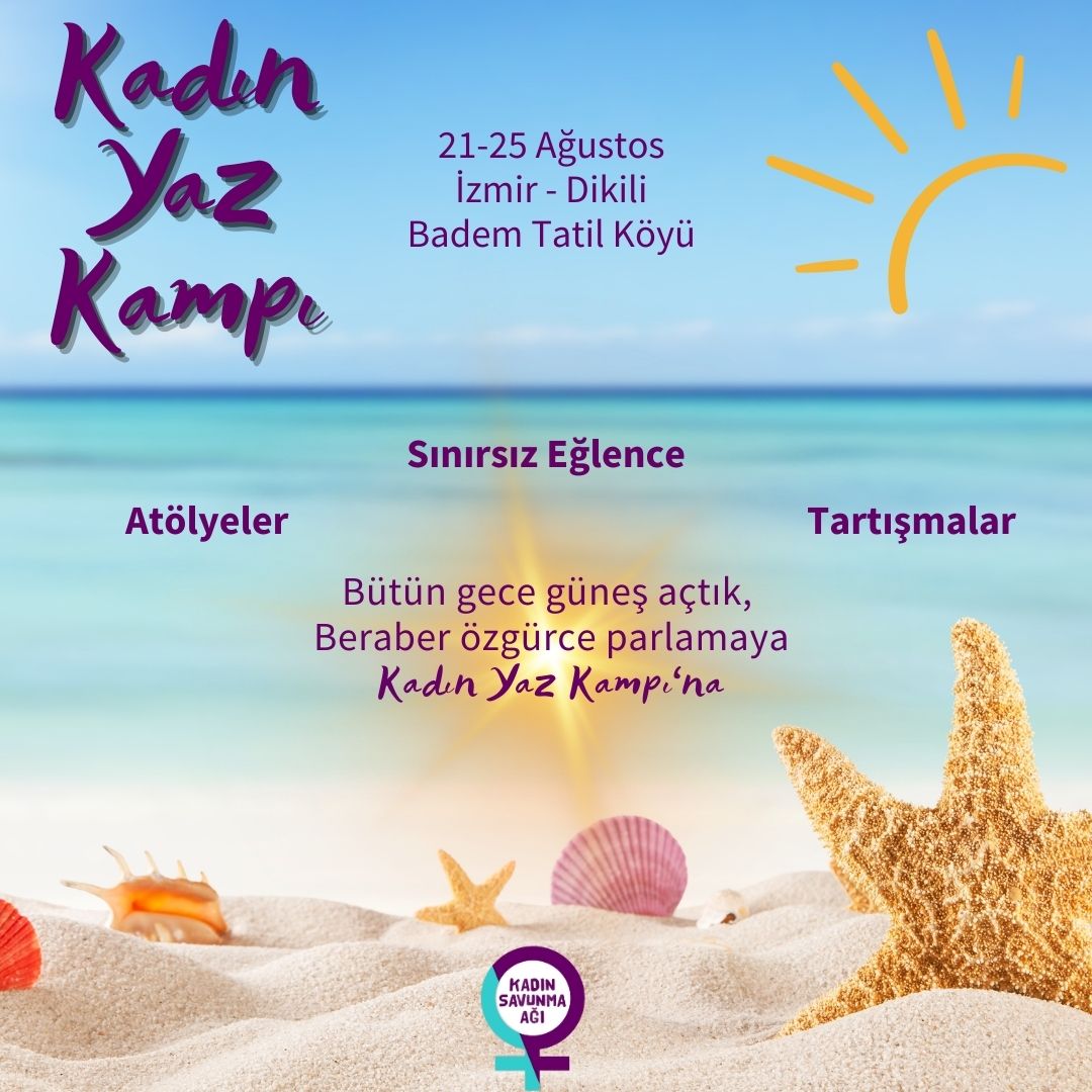 🌟Cumartesi sabahına bir günaydın postu🌟

Biz seni, birbirimizi çok özledik!Haydi, gel bir güzel kucaklaşalım. 😍

Haydi, gel 21-25 Ağustos’ta Dikili-Bademli’de isyanımızı büyütelim, Kadın Savunma Ağı Yaz Kampı’nda olalım!☀️🌊⛺️

Kayıt olmak için⬇️
forms.gle/sFGCMVNLVtnZeb…