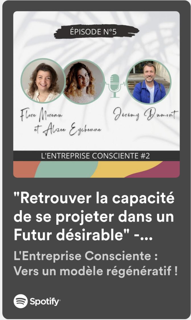 Podcast avec <a href="/jeremydumont/">jeremy dumont</a> : apporter l’écologie dans les entreprises via le changement de modèles mentaux et la transformation des business models open.spotify.com/episode/4VL11u… #noussommesvivants