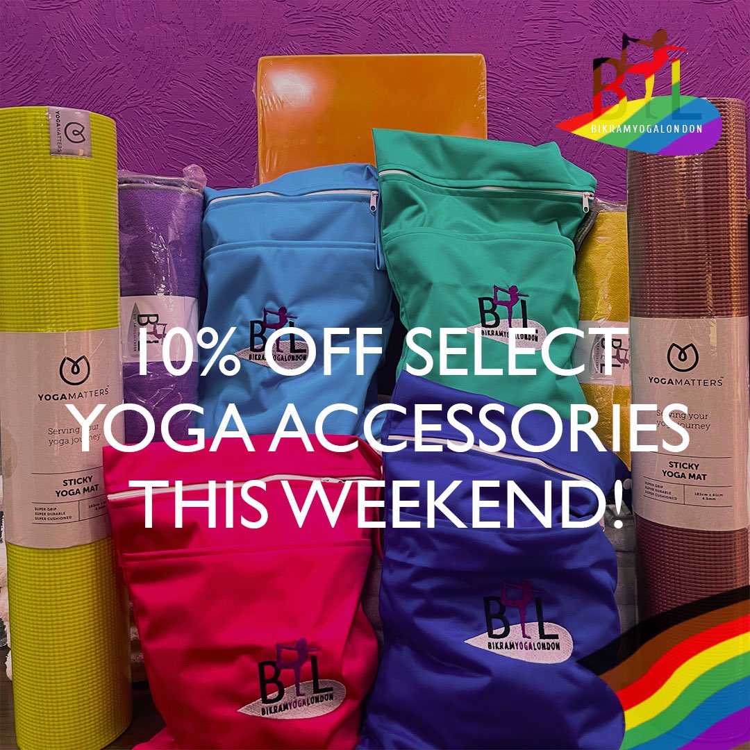 Bikram Yoga London (@bikramyogauk) on Twitter photo Wishing all of our LGBTQ+ staff, teachers, students and wider BYL community a HAPPY <a href="/PrideInLondon/">Pride in London</a> day! 🌈✨
In recognition of Pride, this weekend we’re offering 10% OFF our sale accessories (all colours under the rainbow!) including Yoga Mats, Mat Bags, and Yoga Towels! Wishing all of our LGBTQ+ staff, teachers, students and wider BYL community a HAPPY <a href="/PrideInLondon/">Pride in London</a> day! 🌈✨
In recognition of Pride, this weekend we’re offering 10% OFF our sale accessories (all colours under the rainbow!) including Yoga Mats, Mat Bags, and Yoga Towels!