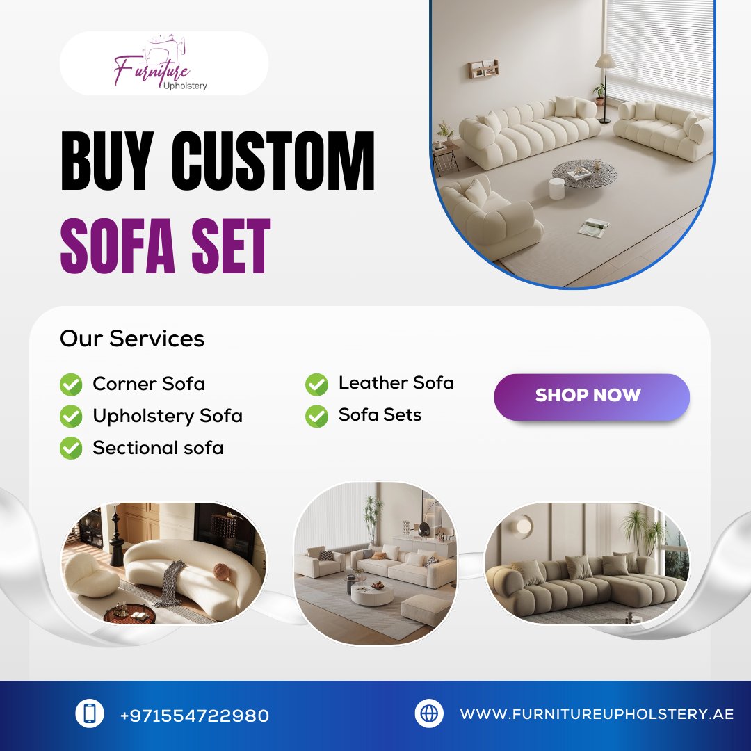 FurnitureU38951's tweet image. Best Furniture Upholstery Shop In Dubai

📩info@Furnitureupholstery.ae
📞+971554722980
✅Address: Al Quoz 1, Dubai, UAE

Upgrade your living room with our Custom Sofa Sets! Perfect comfort and style for your home.
rb.gy/w8g3g0

#HomeDecor #InteriorDesign #customsofas