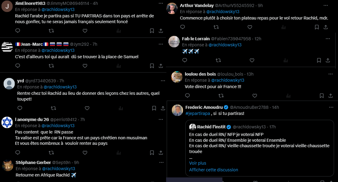 rachidowsky13's tweet photo. Ne vous laissez pas avoir par la dédiabolisation et les digues qui cèdent : le Rassemblement National, c'est ça. Ce sont ces personnes qui se sentiront pousser des ailes en cas de victoire. 

Barrage ! https://t.co/ZRMI0jMiGN