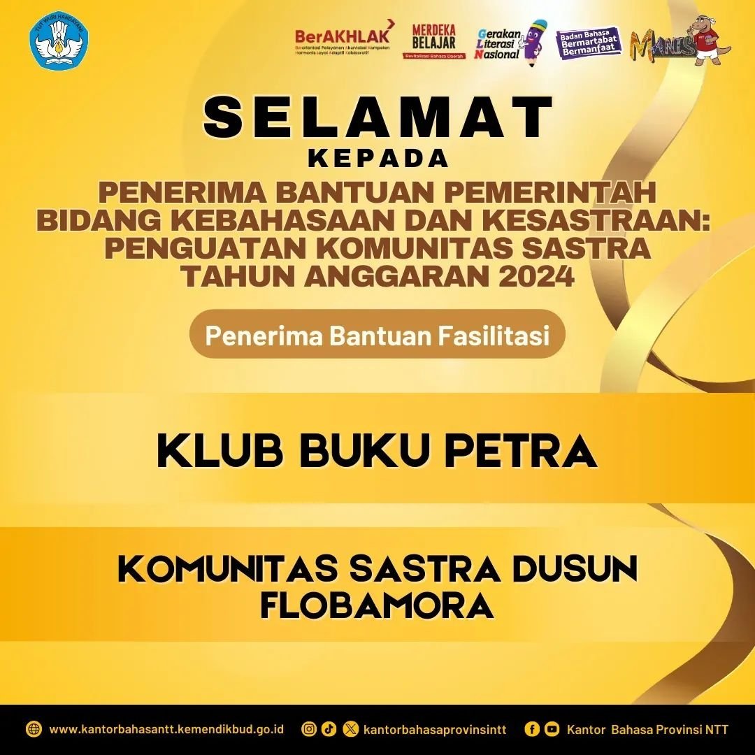 Terima kasih juga kepada Kantor Bahasa Provinsi NTT yang telah mendukung dan memfasilitasi segala bentuk kebutuhan informasi dan administrasi komunitas dalam proses pengajuan Banpem. 🙏

#Repost Kantor Bahasa Provinsi NTT.