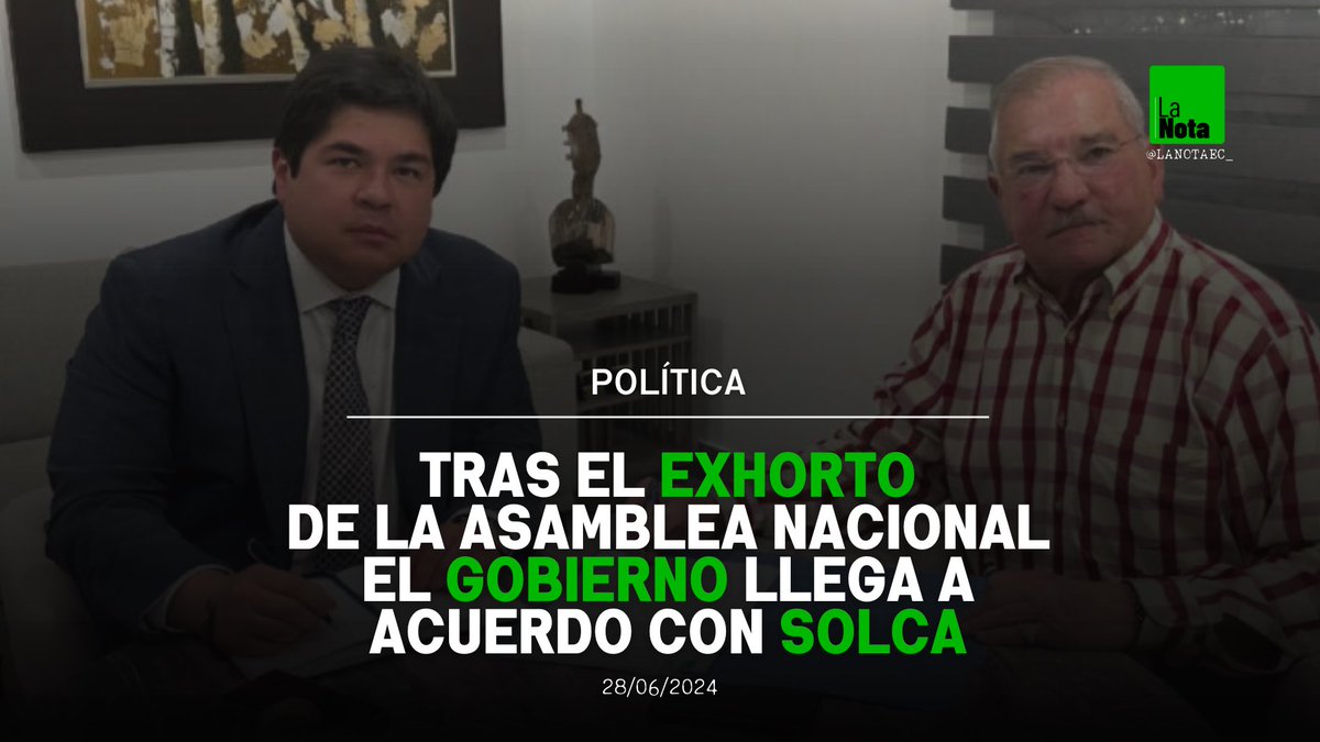 #ATENCIÓN | El presidente del Consejo Directivo del IESS, Eduardo Peña, confirmó en una entrevista que la próxima semana se transferirán 50 millones de dólares a SOLCA. Esta medida llega tras el Exhorto por parte de la Asamblea Nacional.

#SigueLaNota