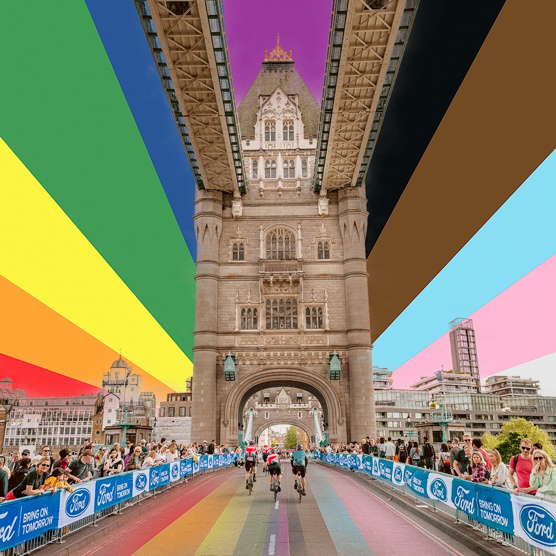 Ford RideLondon 🤝 #PrideInLondon! 🏳️‍🌈 🏳️‍⚧️
 
Join us in celebrating our LGBTQIA+ communities and working towards creating a welcoming environment for everyone in cycling. 🚴‍♂️ 🚴‍♀️ 🚴
 
Love is love! 🌈