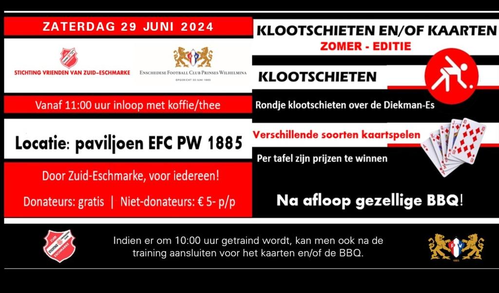 Over een uurtje begint de inloop, daarna weer klootschieten!