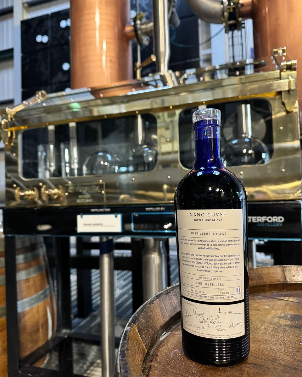 This year’s Distillery Festival bottling.

The first one compiled by our whole distilling team – a cuvée of each of their favourite farms – and at 58.24%, it’s our most powerful whisky to date. 

Reserve your bottle for collection at the festival today: 
shop.waterfordwhisky.com/products/disti…