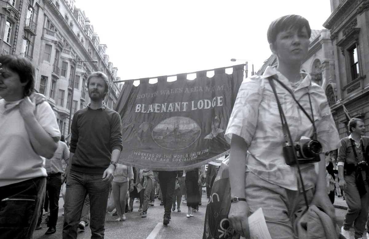 #OnThisDay 1985. The Pride march through London was led by miners and their families under the Blaenant Lodge banner.

<a href="/LGSMpride/">LGSM</a> #PrideMonth