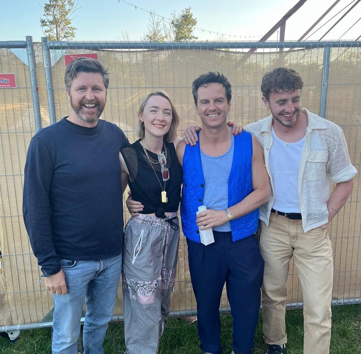 Andrew Haigh, Saoirse Ronan, Andrew Scott and Paul Mescal at Glastonbury Festival. 📸