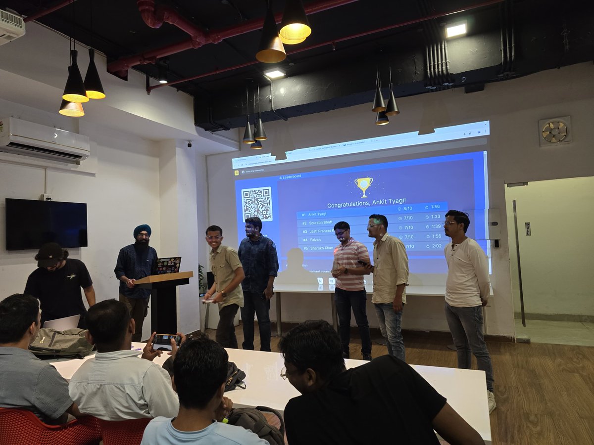 jslovers_del's tweet photo. 🎉 Congratulations to our quiz winners at #JsLovers Delhi meetup June'24!

 🏆🌟 Well done to everyone who participated and showcased their knowledge. Stay tuned for more exciting events! #Meetup #QuizWinners 

cc @hellonehha @ekaspreet93 @singhlify @Ojas_elawadhi @imminal35 @lakshayman2000 @iamdivyansh