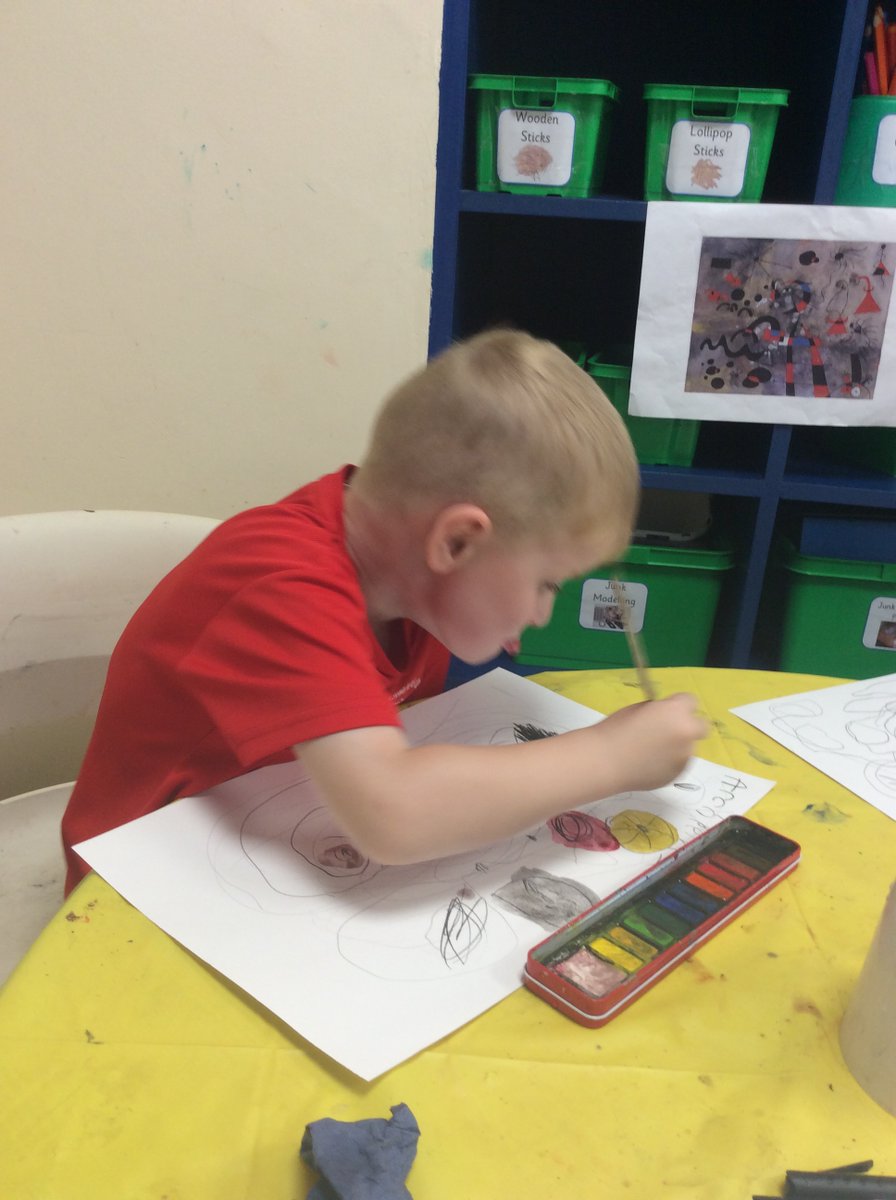 Reception have been learning about the artist Joan Miro. We looked at some of his artwork and then created our paintings in a similar style #MMReception #MMArt
