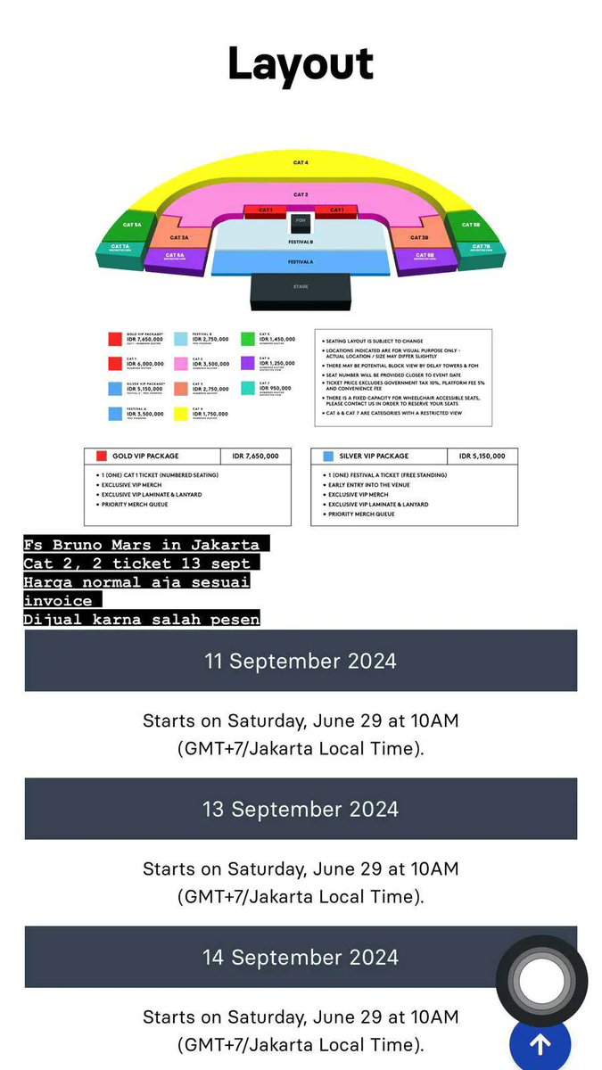 WTS #brunomarsinjakarta #BrunoMarsLiveInJakarta #brunomars , Cat 2 2tix day2. Harga normal!! Sesuai invoice