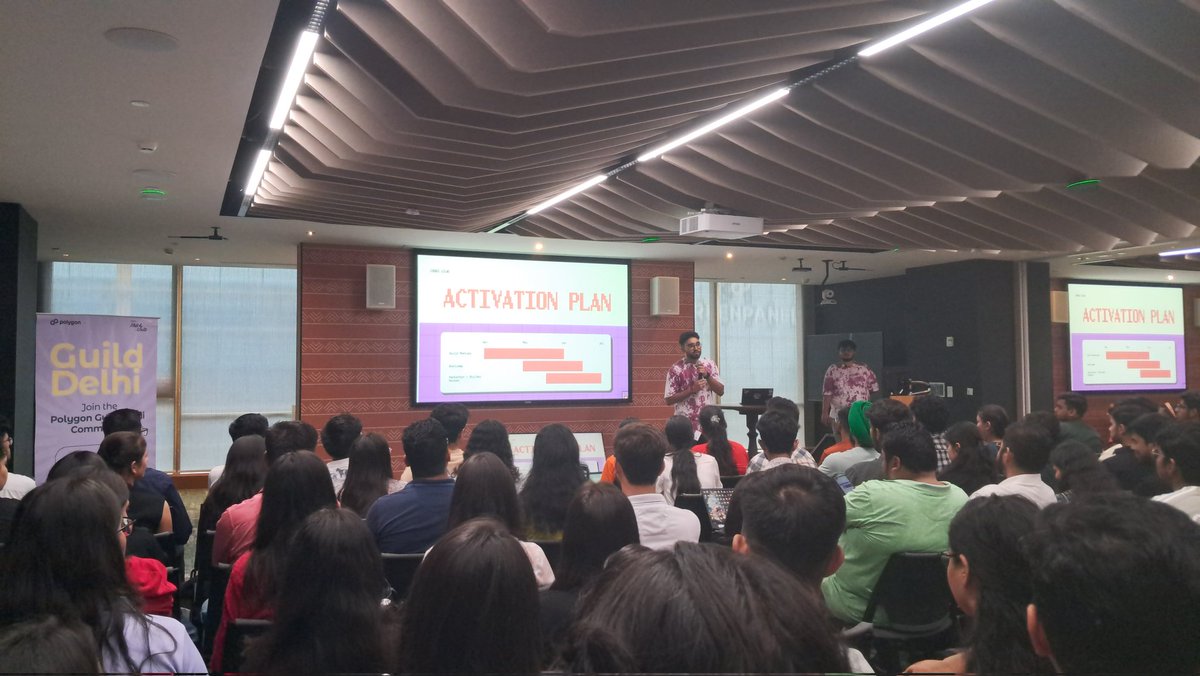 Attending PolygonXDevTour at DLF, Gurugram
@DablClub  x <a href="/GuildDelhi/">Polygon Guild Delhi</a> 

 - <a href="/curlyParadox/">Nishant Mishra 💜</a> explained regarding dabl club and polygon guild, the schedule for meetups, bootcamps &amp; hacker houses etc