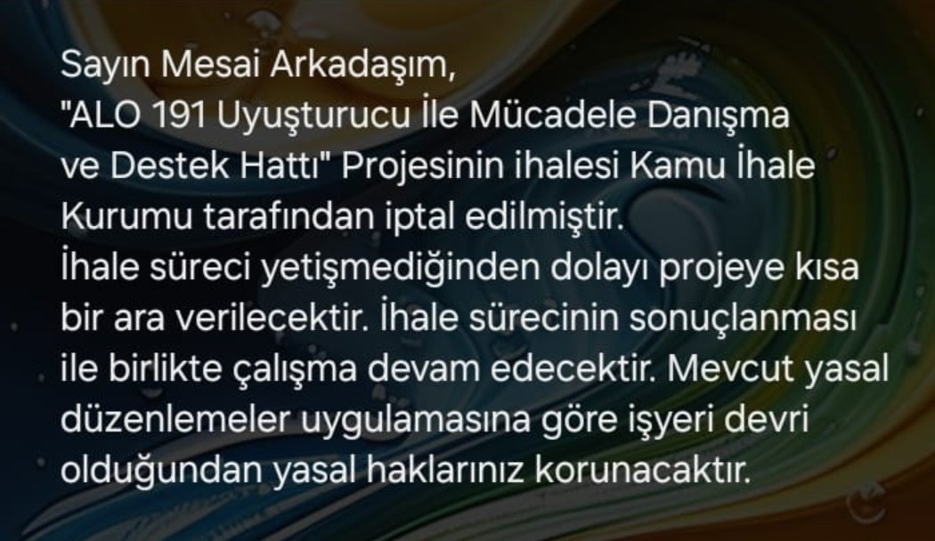 Buyrun Burdan Yakın ...

İhale İptal Uzatma Kararıda Yok ...

Arkadaşlar 1 Temmuz İtibari İle İşşiz Kalacaklar ...

Biz Taşeronlara Kadro Derken Olanlara Bakın ...

Alo 199 Erken Öğrenip Mücadele Ettimiz İçin... 

Şimdi Başka Yollar Deniyerek ...

Çağrı Merkezleri Üzerinde