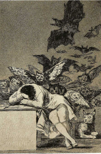 AddictionsFr's tweet photo. @bernard_basset A méditer cette gravure de Goya et sa légende: "Le sommeil de la raison engendre des monstres".  
➡Goya nous parle ainsi de la folie qui peut saisir le monde, des peurs et des choix irrationnels, qui peuvent nous entrainer vers des aventures collectives monstrueuses. https://t.co/LTdynIvNE1