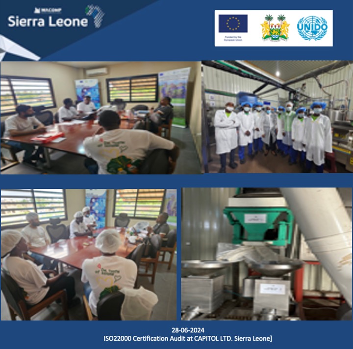 Proudly announce #CapitolLtd is 1st in #SierraLeone to attain #ISO22000 #FSMS global certification for cocoa liquor export. Testament to its commitment to high food safety standards &amp; enhancing export capabilities. Supported <a href="/EUinSierraLeone/">EU in Sierra Leone</a> for this achvmnt via #WACOMP_SL <a href="/UNIDO/">UNIDO</a>