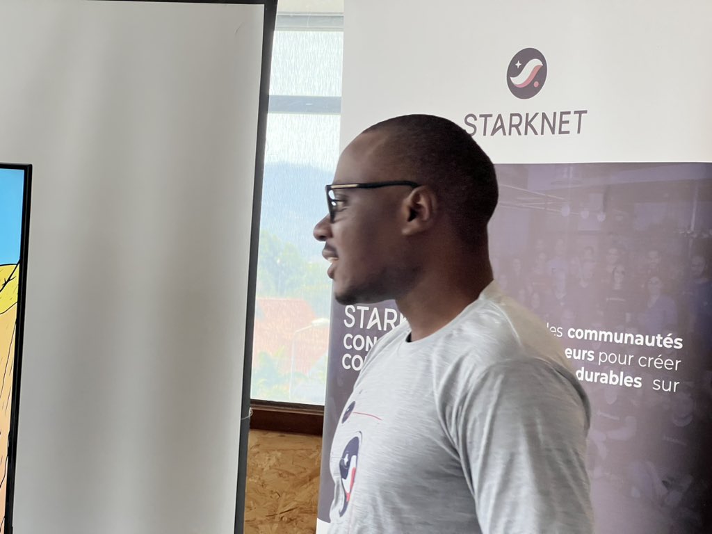 StarknetCongo's tweet photo. Nous continuons avec notre programme avec le deuxième intervenant @elielmathe sur « Introduction au ZK et ZKML, Rust »

#StarknetGomaMeetup2024 https://t.co/Um3nCyXZJy