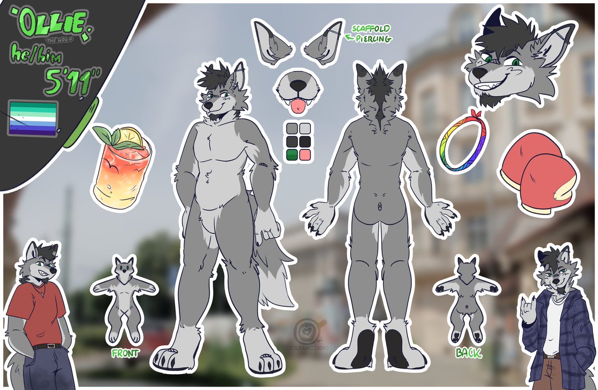 A very cute ref of Ollie done by 🎨: <a href="/Capawcinno/">✨ Ollie ✨team fossils ! 🦴</a> ! 💚