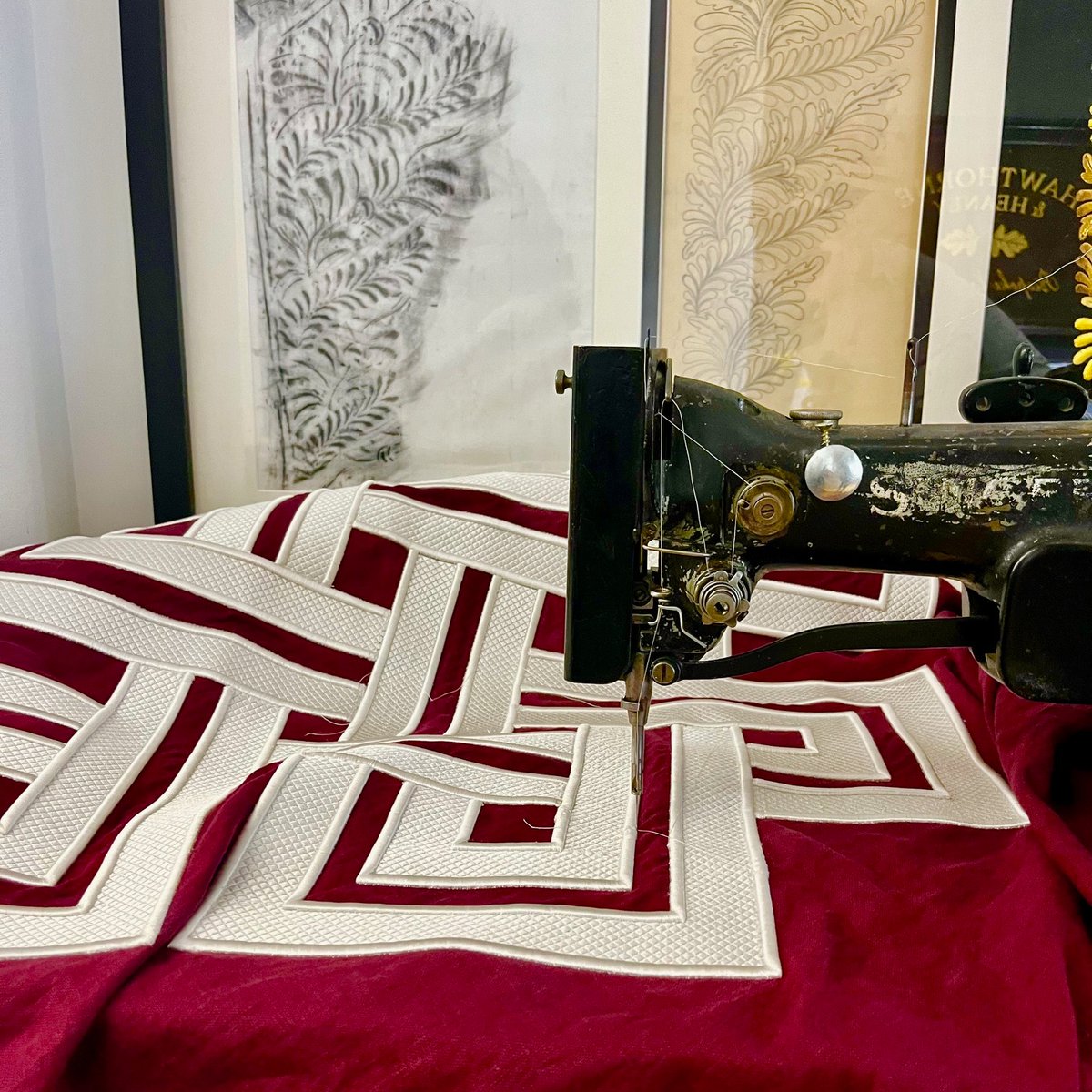 Did you know that we also use freehand embroidery for some projects and finishing touches? #HandGuidedEmbroidery #FreeHandEmbroidery #LondonBespoke #BespokeLondon #EmbroideryArt