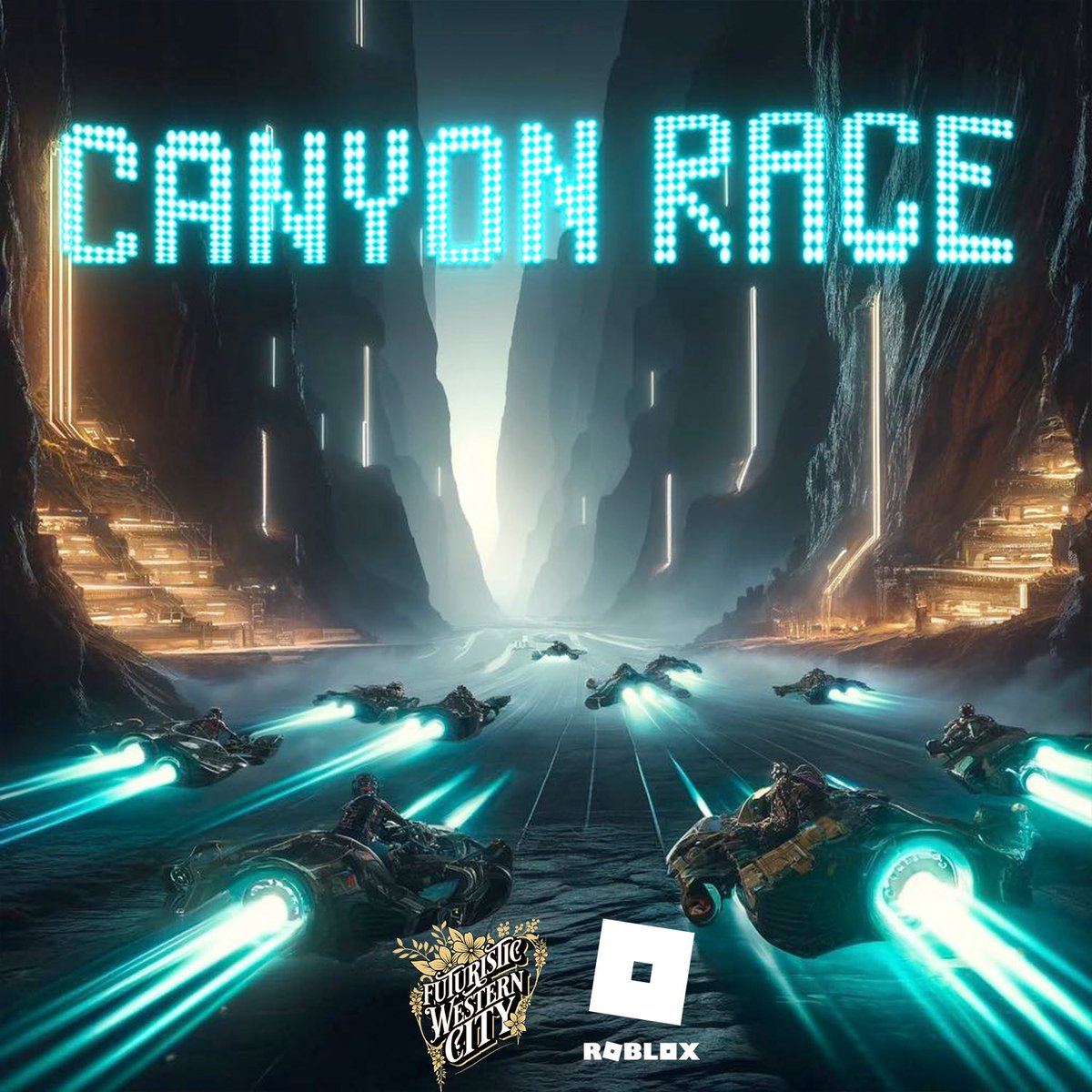 🏜️Futuristic Western City 🏜️ (@fwcroblox) on Twitter photo Howdy partners, ready to race? 🤠
Introducing the Canyon Race, a new activity launching tonight at 11 PM UTC in FWC! 
-Discover new physics for the hoverbikes
-Race with your friends on a track that goes all around the map 
-Beat your score for more rewards! 
Giddy up 🛵🛵 Howdy partners, ready to race? 🤠
Introducing the Canyon Race, a new activity launching tonight at 11 PM UTC in FWC! 
-Discover new physics for the hoverbikes
-Race with your friends on a track that goes all around the map 
-Beat your score for more rewards! 
Giddy up 🛵🛵