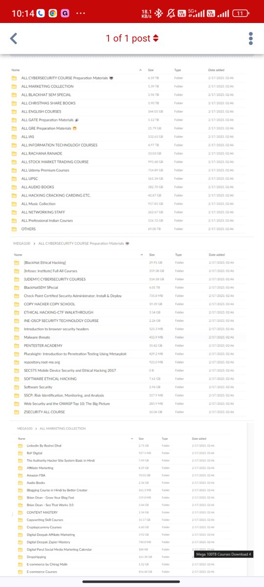 🔰 100 TB 🔰 COMPLETE RESOURCES

All Paid- Udemy Courses

This course covers:

- Excel
- SQL
- Cyber security
- hacking

Many more...

[Normally Charge $300 But Now FREE 🆓]

To get it simply DM - 24 Hours ⏰

1. Must follow for DM
2. Like &amp; Repost
3. Type " Need "