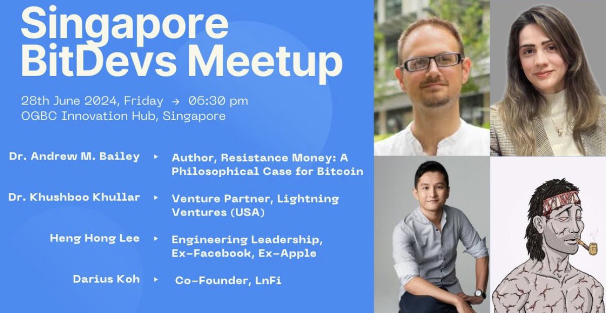DrKhushboo_K's tweet image. Singapore's Bitcoin scene just got a whole lot spicier!
Picture this: It's Friday night, and instead of hitting the club, 30+ community members (yours truly included) decided to geek out at the @sgbitdevs event. Why? Because we're cool like that. 😎
We're were honoured to have…